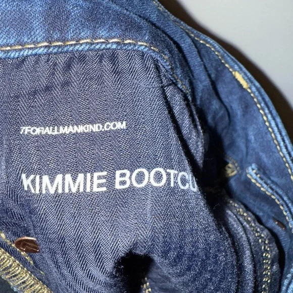 7 For All Mankind Dark Blue Straight Jeans - Picture 8 of 9